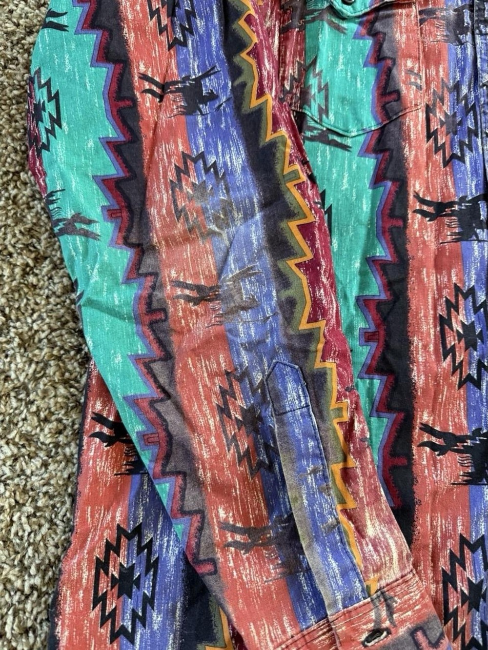 Wrangler Multicolor Aztec-Pattern Button-Down Shirt - Picture 3 of 8